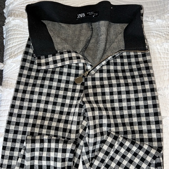 Zara Pants Black White Gingham Plaid Check Pattern High Waist Trouser. EUC. - Picture 16 of 17